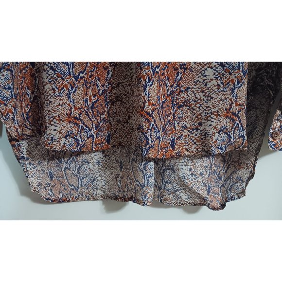 Mast 1883 Large Multicolor Snakeskin Lightweight Classic Business Casual Top - Picture 3 of 7